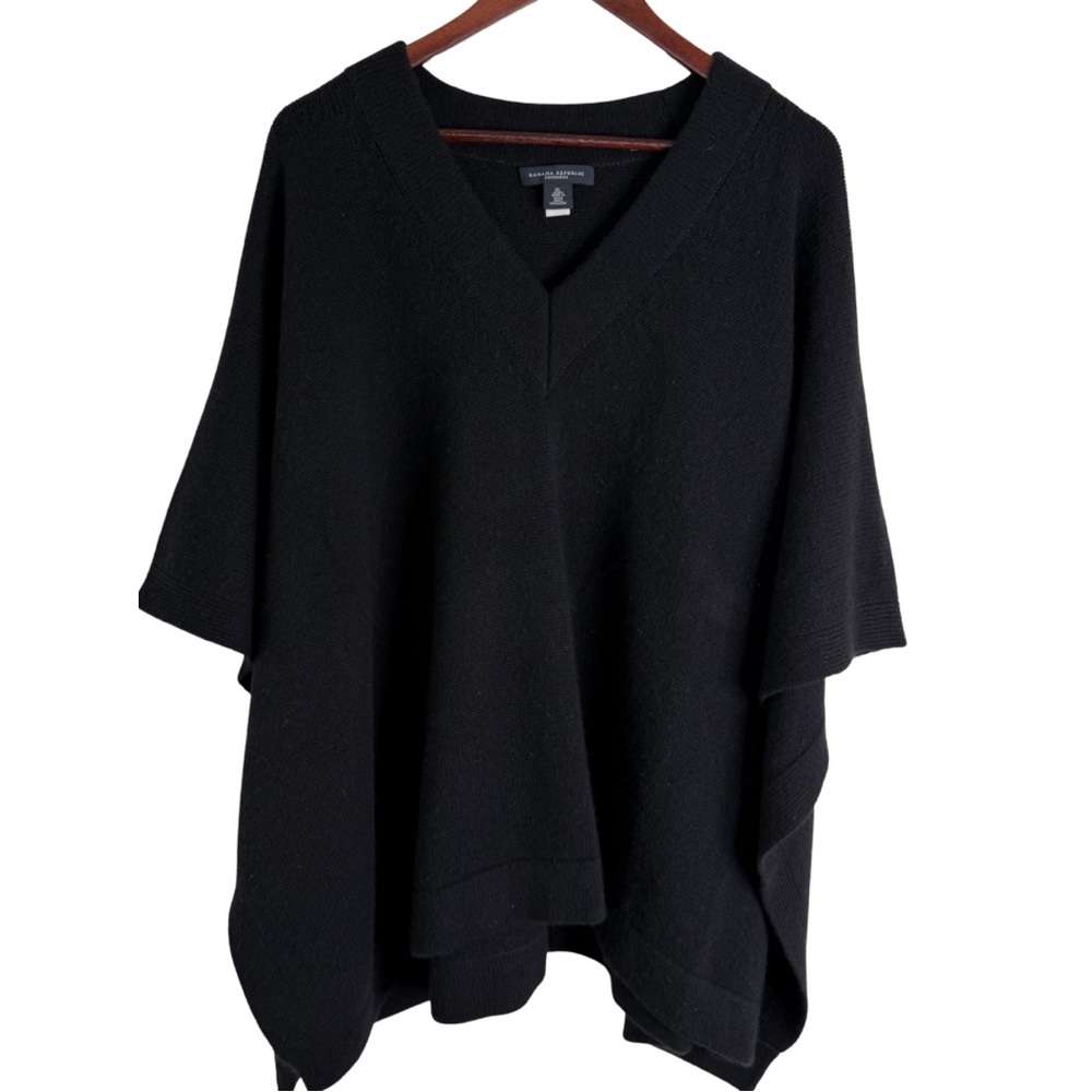 Banana Republic 100% Cashmere Black Poncho Size XL